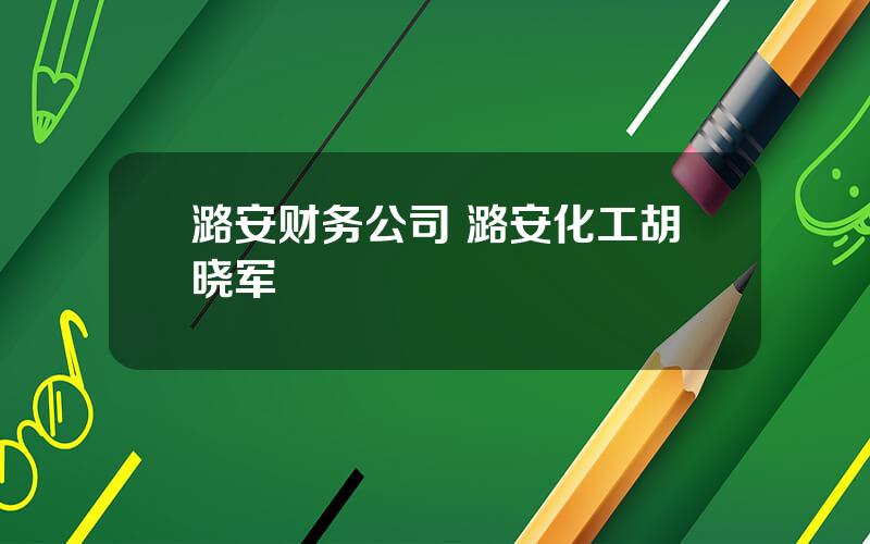 潞安财务公司 潞安化工胡晓军